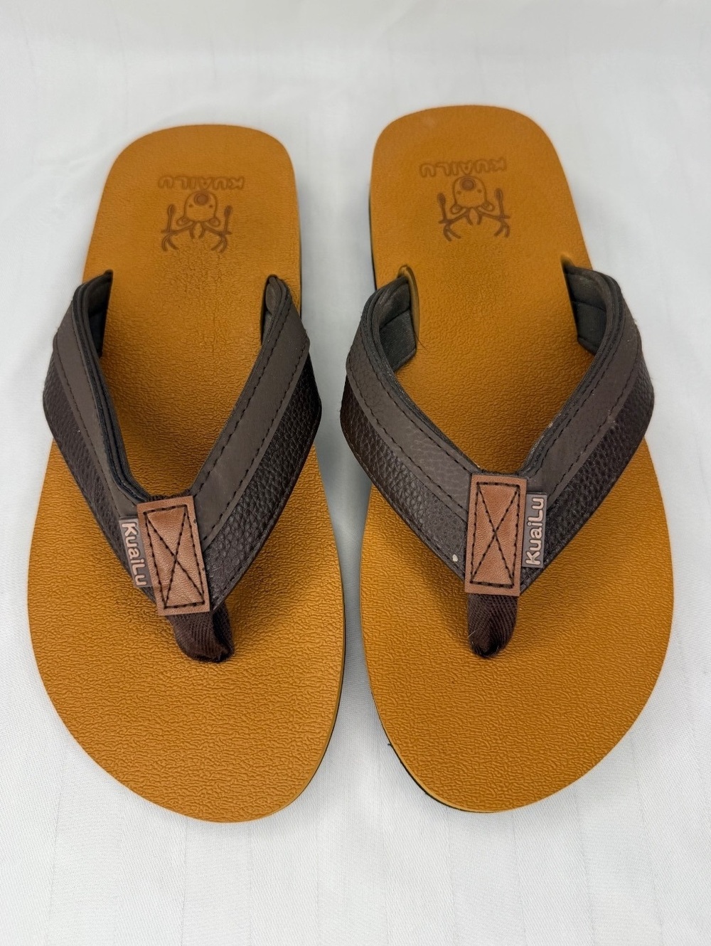 KuaiLu Yoga Mat Leather Arch Support Flip Flops Men’s 8.5
